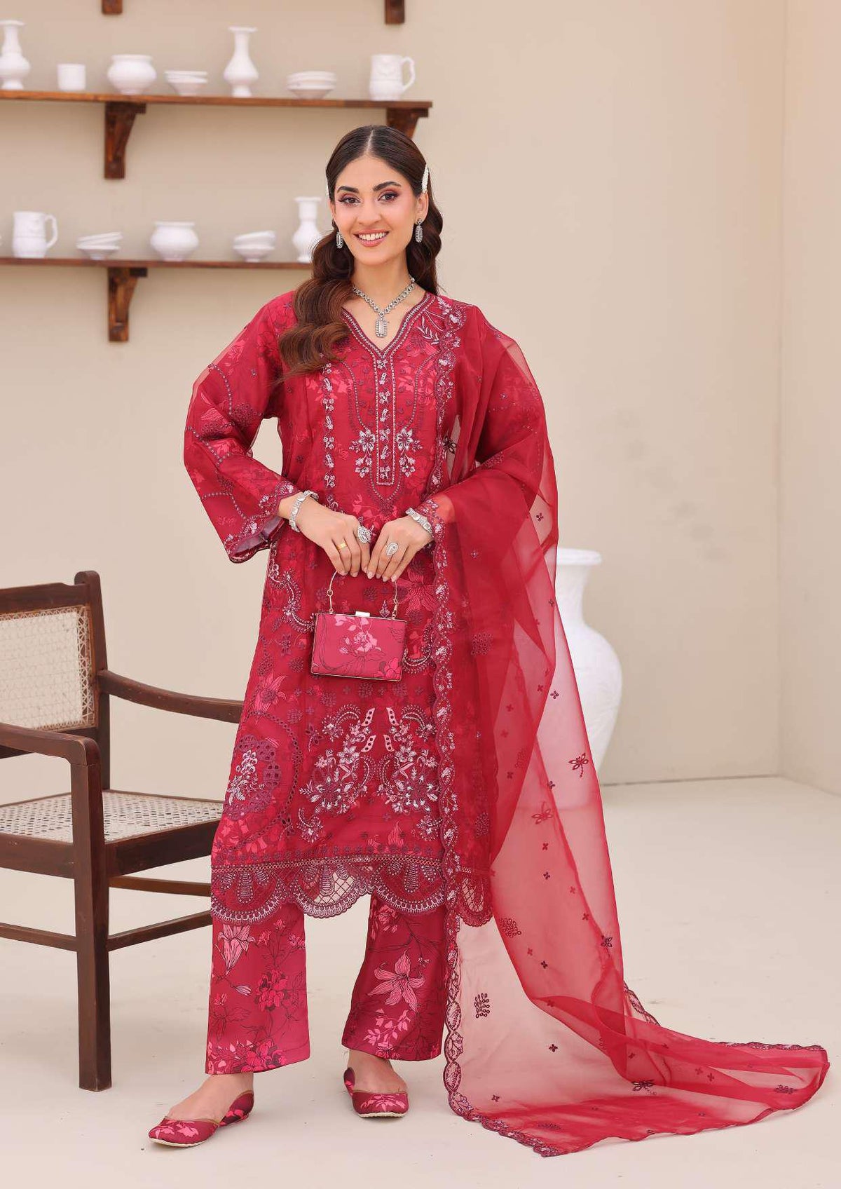 Eshaal Vol-2 Semi-Stitched Luxury Embellished Suit D-5