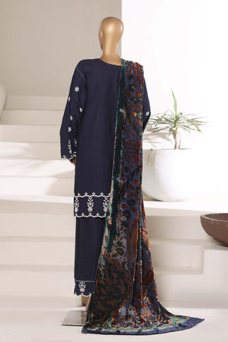 SADABAHAR Luxury Khaddar Karandi with Palachi Shawl 3Pc Stitched D-04