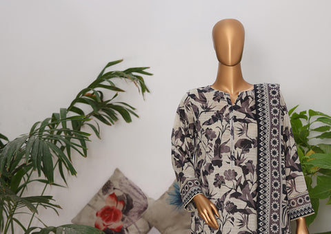 HZ Vital Prints Slub Lawn Dupatta  D-05
