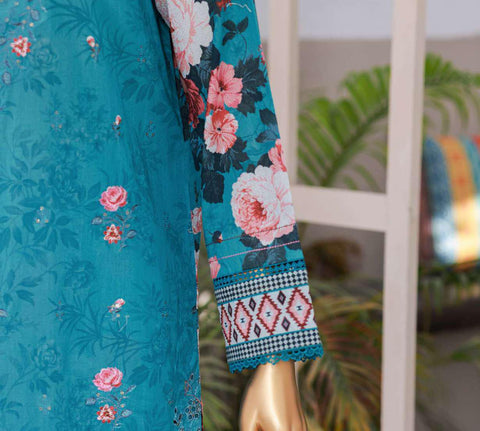 Elegant Embroidered Un-Stitched 3 Piece Collection By HZ Textile D-4
