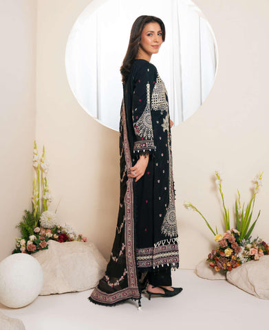 Johra Pinks Swiss Voil Embroidered with Chiffon Dupatta Unstitched 3 Piece by Johra Arts D-1