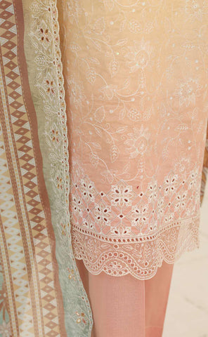 Premium Eid Edit by HZ Textiles | Embroidered 3 Piece Unstitched Lawn Suit D-1