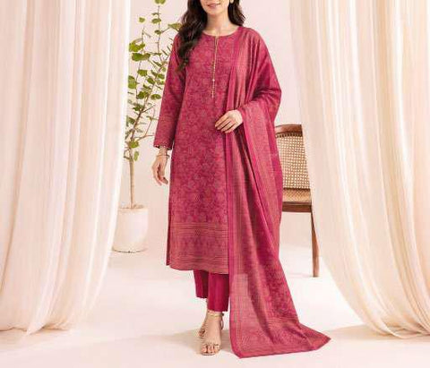 VS Textiles Pashmina Dhanak Printed Unstitched 3 Piece Suit D-13