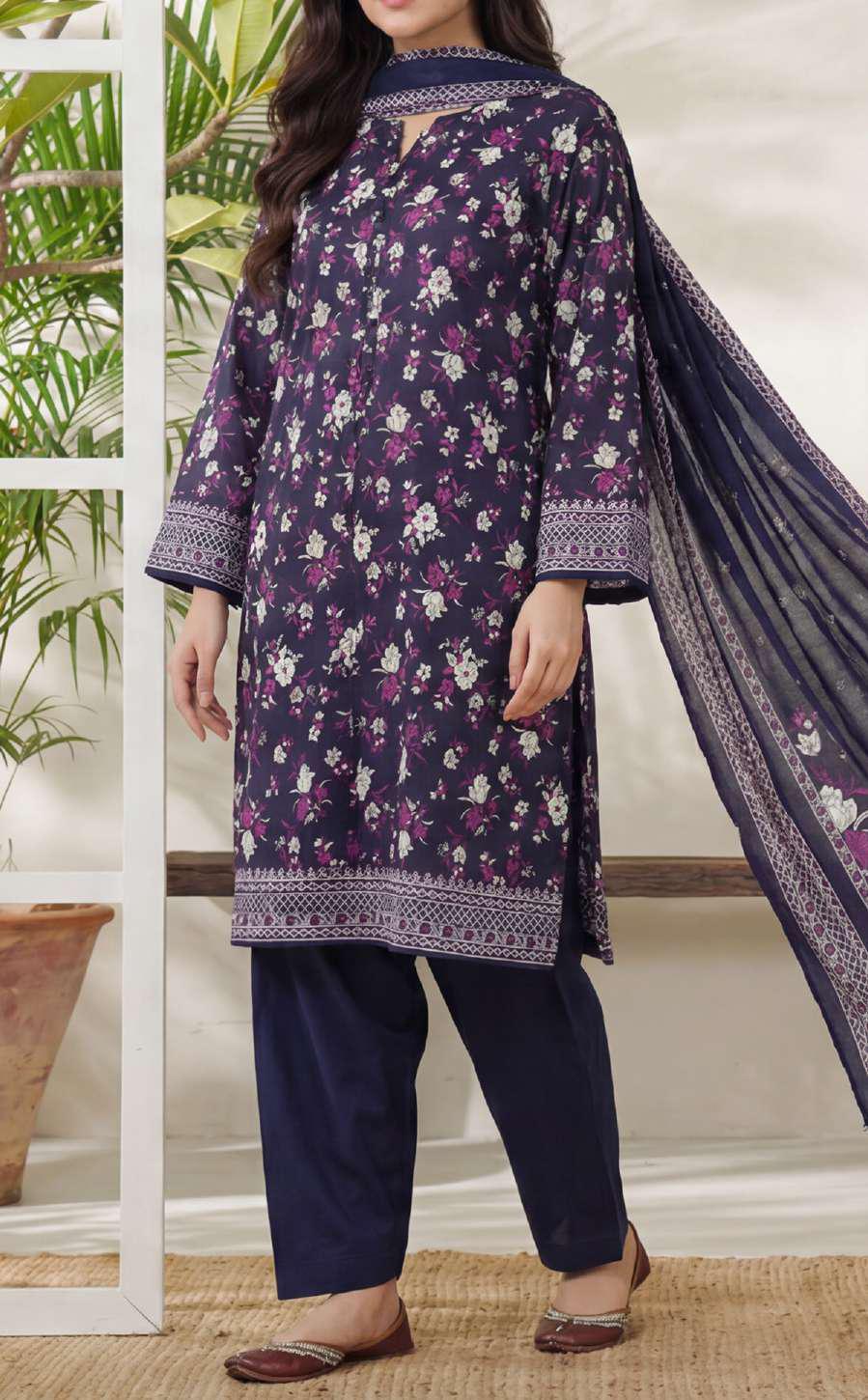 Daman Exclusive | Printed Lawn 3 Piece Unstitched Suit D-2