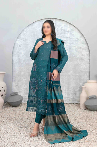 Mabel Un Stitched 3 Pcs Zari Line Emb Fancy Lawn Coll-2025 D 1028
