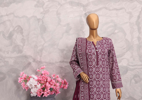 Co-Ords 3Pc Printed Khaddar Un-Stitched Coll By Hz-2