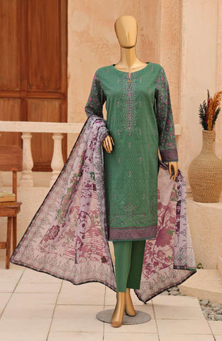 ASASA by HZ Textiles | Digital Printed Embroidered 3 Piece Unstitched Lawn Suit D-6
