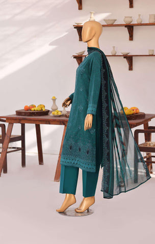 Venice by HZ Textiles | Premium Embroidered Cotton Lawn 3 Piece Unstitched Suit D-1