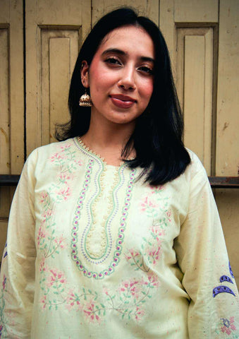 ANDAAZ 2 Piece Stitched Embroidered Textured Naps Cotton Suit D-2