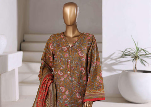 Sadabahar Printed Khaddar With Shimmer Ready To Wear 3Pc D-4