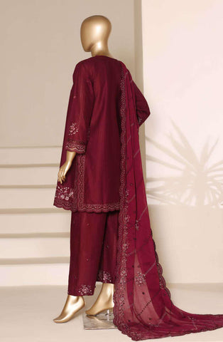 Sadabahar Luxury | Embroidered 3 Piece Stitched Slub Lawn Suit D-4