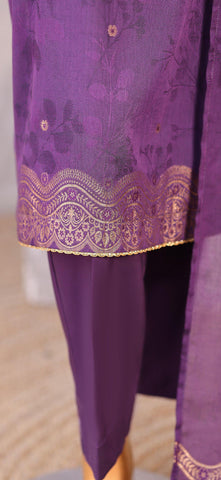 Valencia by HZ Textiles | Jacquard Embroidered 3 Piece Unstitched Suit D-3