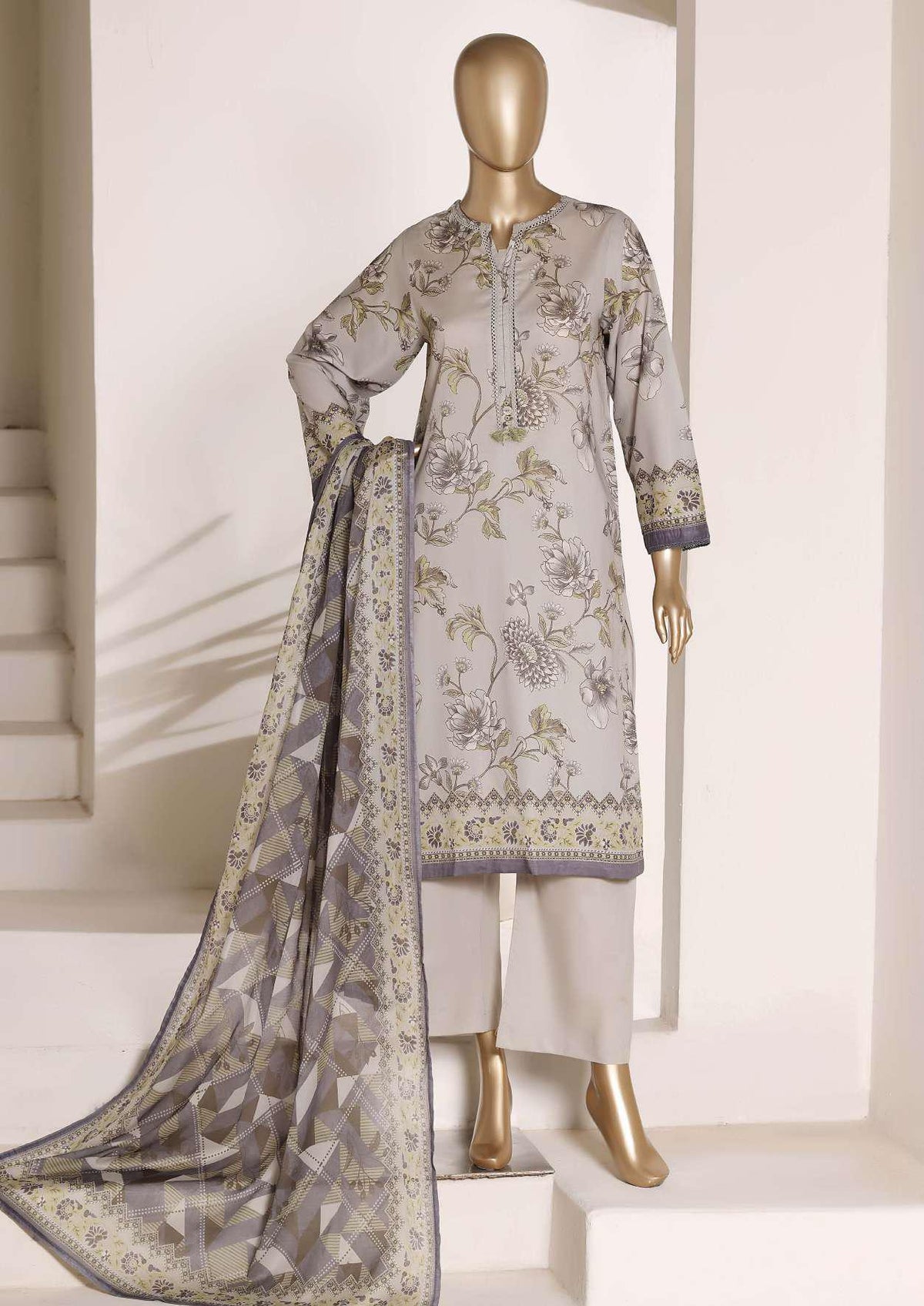 Sadabahar Luxury Lawn Printed 3 Piece Stitched Suit D-4