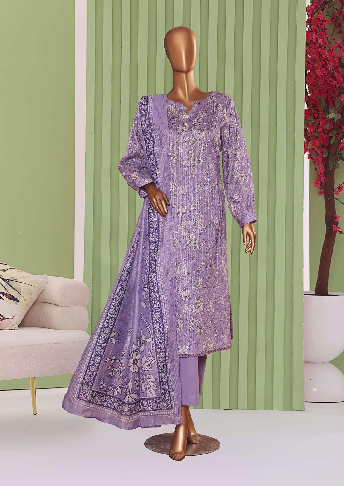 Dhagakari NinoKara Emb Coll Vol-2 Un Stitched 3Pcs  HZ-1