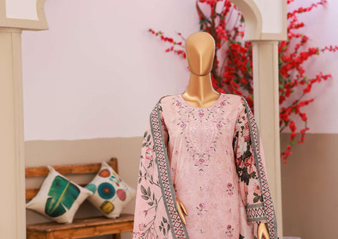 Elegant Embroidered Un-Stitched 3 Piece Collection By HZ Textile D-5