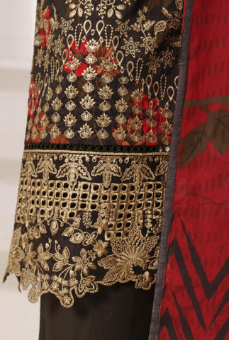 Luxury Lawn Signature  Heavy Embroidered 3 Piece Stitched Suit By Sadabahar D-5