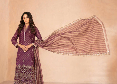 DAALIYA by Shahid Tawakkal | Embroidered Digital Printed Chamki Lawn 3 Piece Unstitched Suit D-9