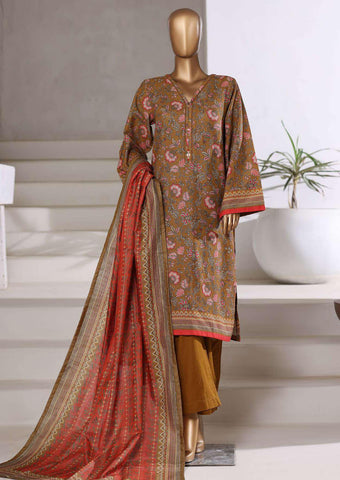 Sadabahar Printed Khaddar With Shimmer Ready To Wear 3Pc D-4