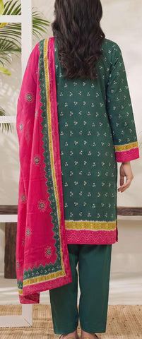 VS Jhalak Printed Slub Linen Unstitched 3 Piece Suit D-2