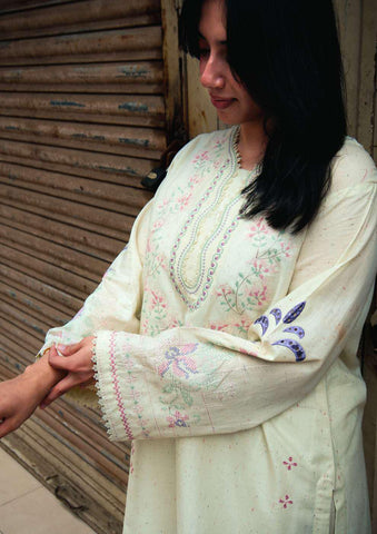 ANDAAZ 2 Piece Stitched Embroidered Textured Naps Cotton Suit D-2