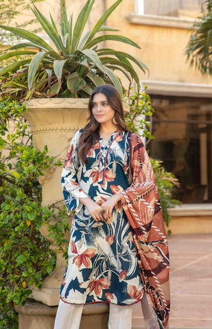 Naimal Lawn Slub Digital Print Vol-2 By Tawakkal D-01