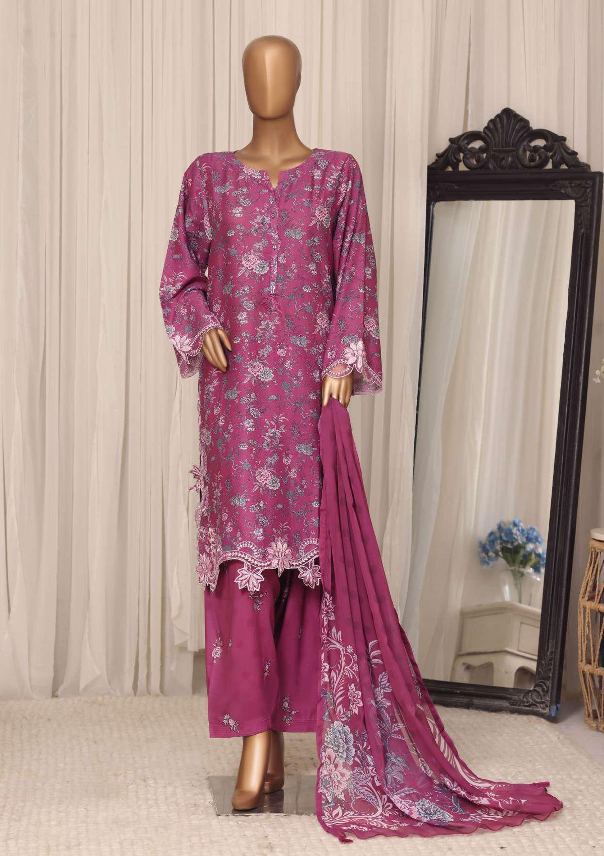 Raya by Sadabahar Collection-2 Embroidered Stitched 3 Piece Suit D-5
