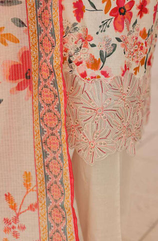 Zouk | Digital Printed Embroidered Slub Lawn 3 Piece Unstitched Suit D-4