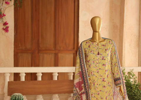 ASASA by HZ Textiles | Digital Printed Embroidered 3 Piece Unstitched Lawn Suit D-4