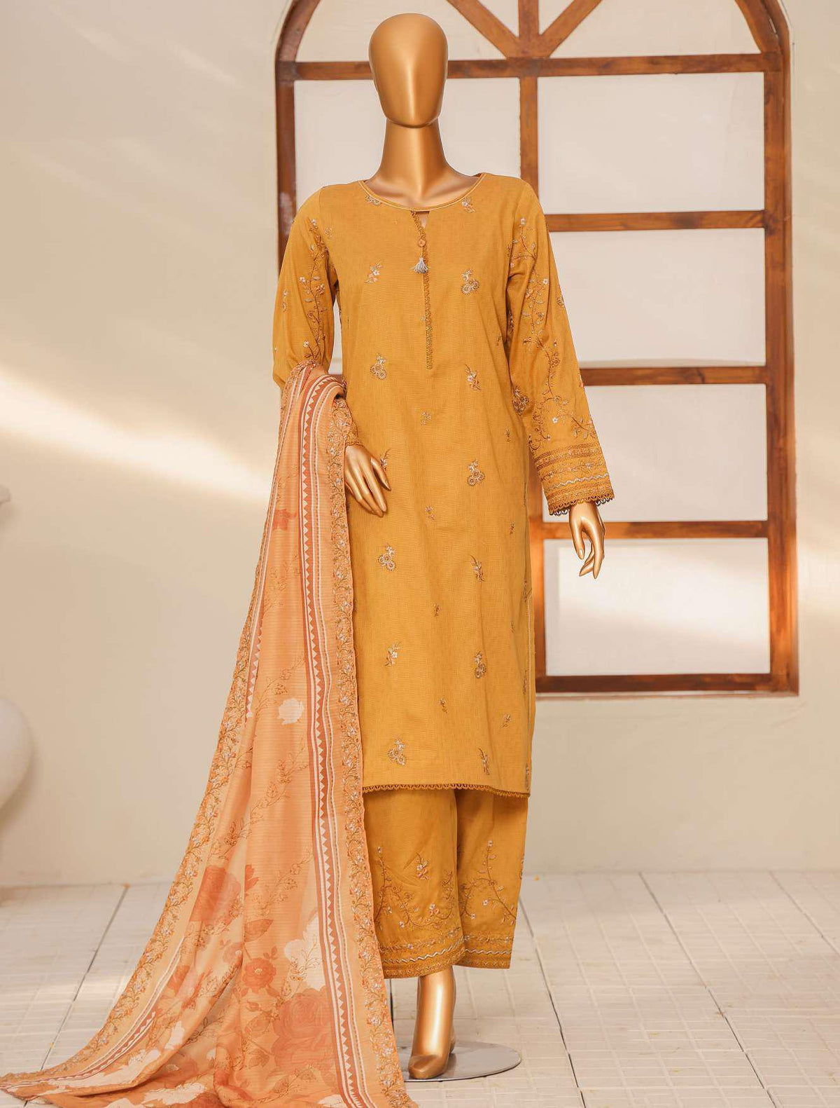 Mayaar Embroidered Un-Stitched 3 Piece Collection By HZ Textile D-1