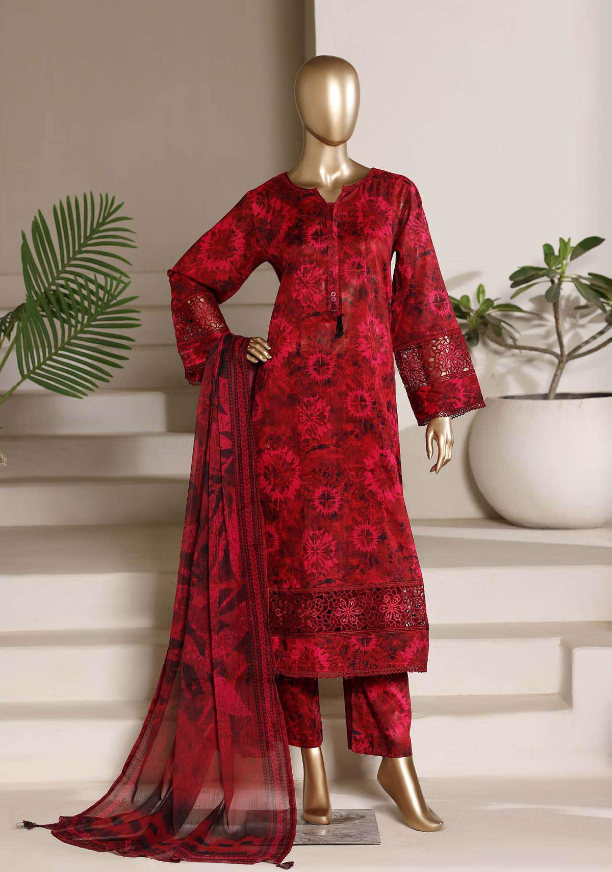 Sadabahar Peplum Luxury | Embroidered Lawn 3 Piece Stitched Suit D-2