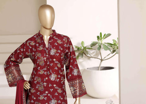 Sadabahar Regal Embroidered Lawn Stitched 3 Piece Suit D-5