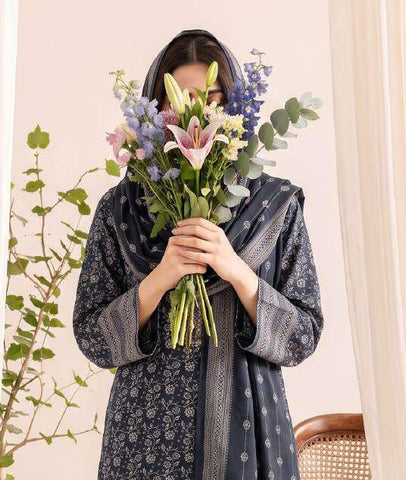 VS Textiles Pashmina Dhanak Printed Unstitched 3 Piece Suit D-14