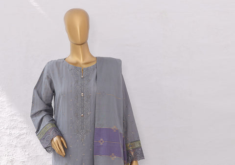 Turkish Jacquard Vol-1 Emb Un Stitched 3 Piece HZ-4