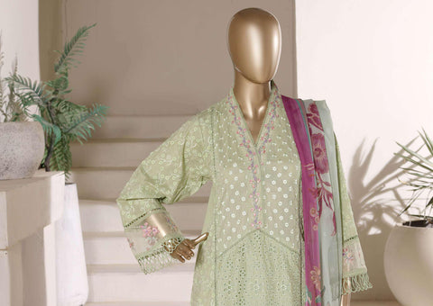 Multi Chickenkari by Sadabahar | Heavy Embroidered Lawn 3 Piece Stitched Suit D-4