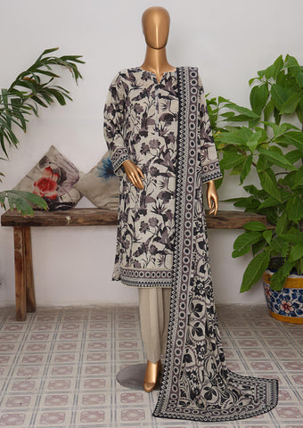 HZ Vital Prints Slub Lawn Dupatta  D-05