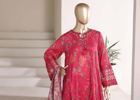 Sadabahar Luxury Peplum | Heavy Embroidered Lawn 3 Piece Stitched Suit D-6