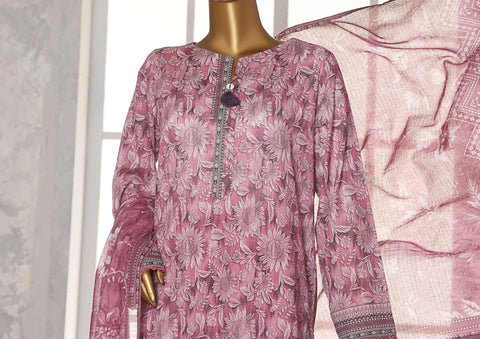 Asasa Digital Printed Emb Lawn Un Stitched 3 Pcs  HZ-1