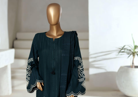 Sadabahar Vybe Emb Dhanak Stitched 3 Piece Suit D-6