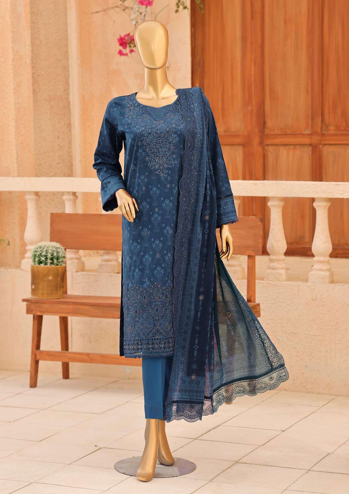 Premium Venice by HZ Textiles | Festive Embroidered 3 Piece Unstitched Lawn Suit D-3