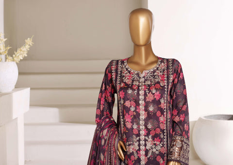 Luxury Lawn Signature  Heavy Embroidered 3 Piece Stitched Suit By Sadabahar D-6