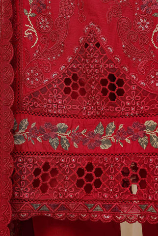 Sadabahar Luxury Embroidered Cotton Stitched 3 Piece Suit D-2