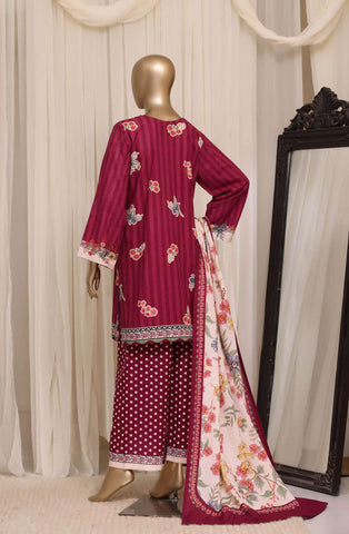 Sadabahar Printed Khaddar Stitched 3 Piece Suit D-6