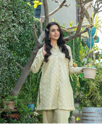 KIRAZ Un-Stitched Schiffli Jaal Emb Slub Lawn D-2031