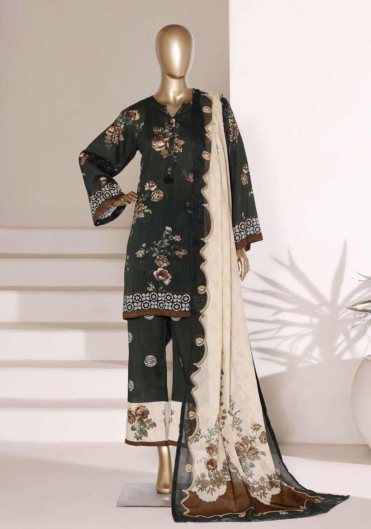 Sadabahar Vol-07 | Printed Lawn 3 Piece Stitched Suit D-5