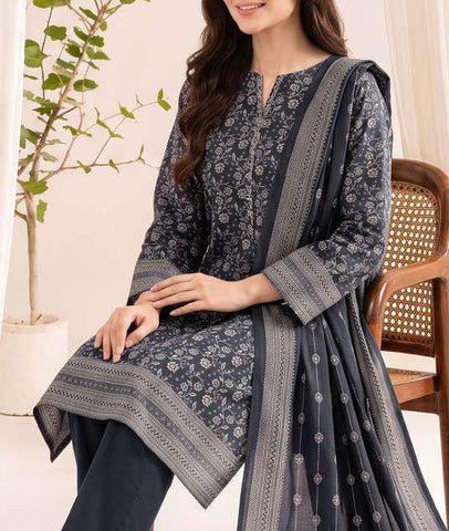VS Textiles Pashmina Dhanak Printed Unstitched 3 Piece Suit D-14