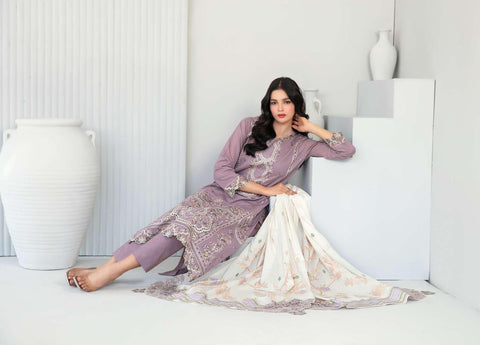 Abdar by Tawakkal | Embroidered Lawn 3 Piece Unstitched Suit D-10