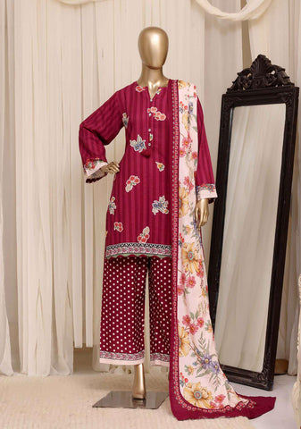 Sadabahar Printed Khaddar Stitched 3 Piece Suit D-6