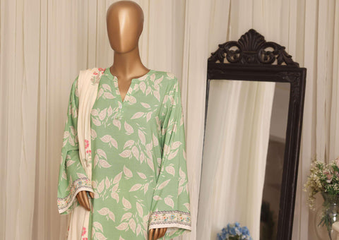 Sadabahar Printed Linen Stitched 3 Piece Suit D-4