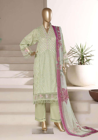 Multi Chickenkari by Sadabahar | Heavy Embroidered Lawn 3 Piece Stitched Suit D-4