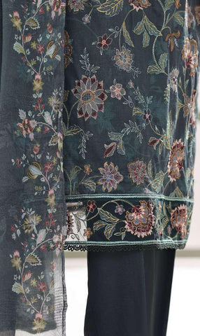 HZ Textiles – Mehak Slub Lawn Embroidered Collection Vol-02 D-3